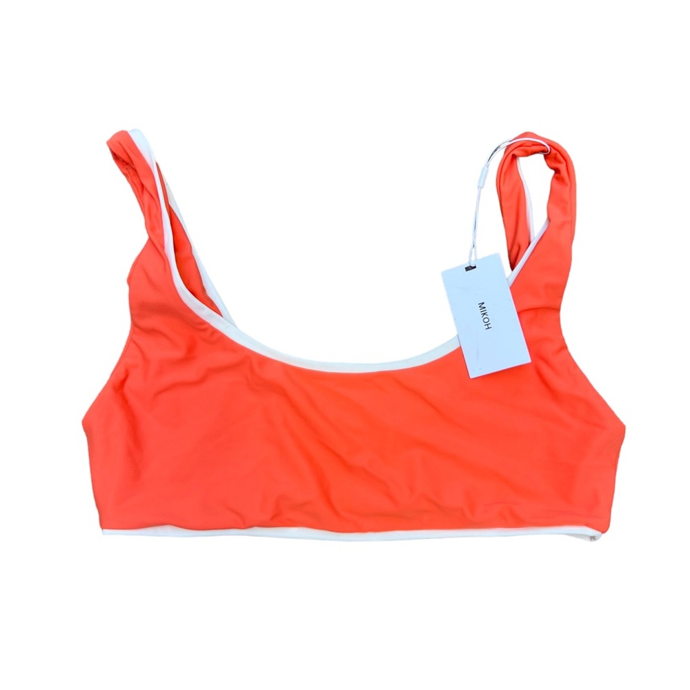 MIKOH Marseille Bikini Top Contrast Trim Orange Size XL